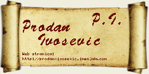 Prodan Ivošević vizit kartica